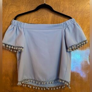 WILLOW AND CLAY - OFF THE SHOULDER TOP - BLUE